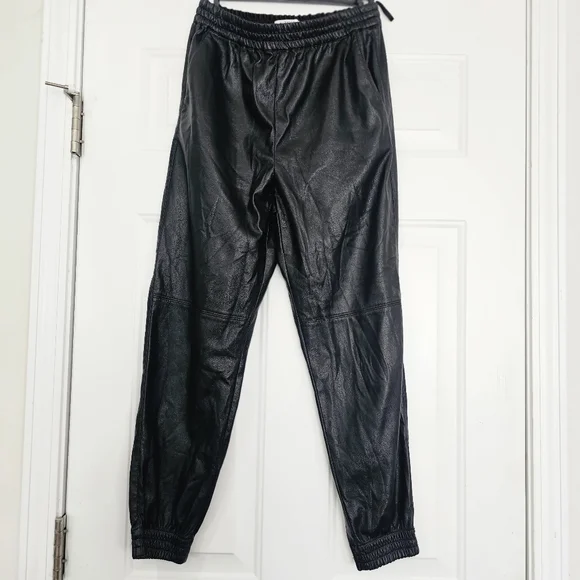 Aritzia Babaton Faux Leather Pants Womens Size 6 Black Ankle